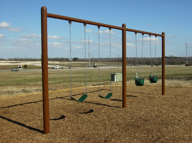 Single Post 2 Bay Swing Commercial Playground Equipment